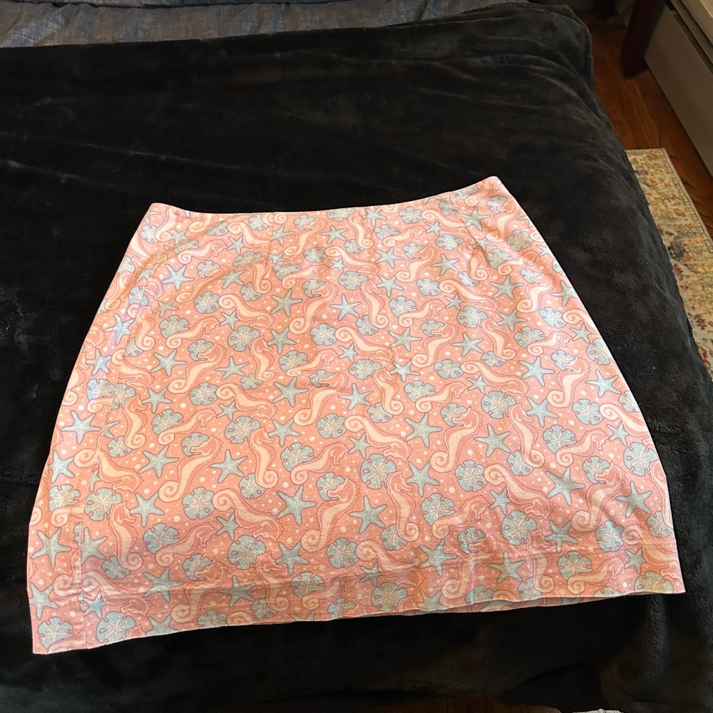 Vineyard Vines Pink and Orange Bubble Mini Skirt
